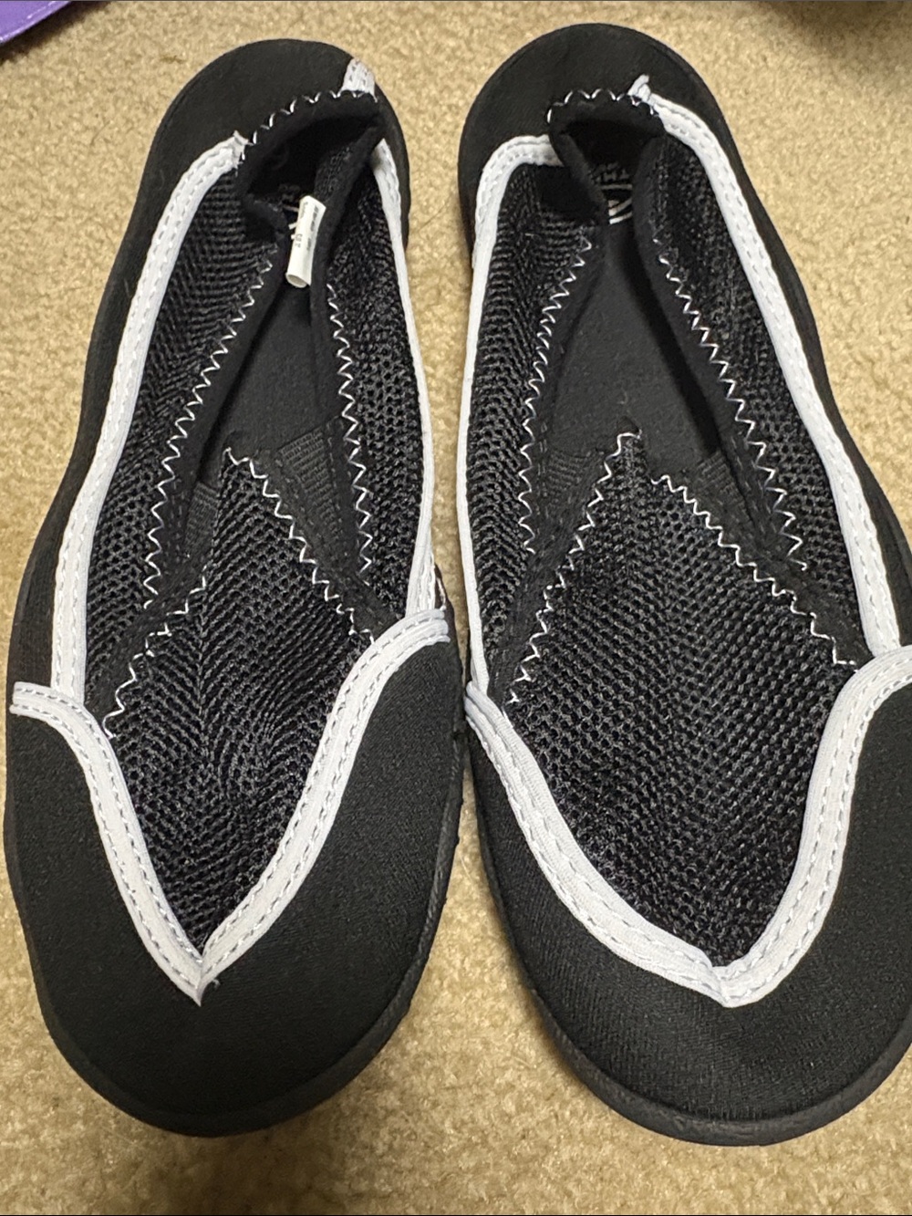 Athletic Works Black & White Slip-On Water Shoes